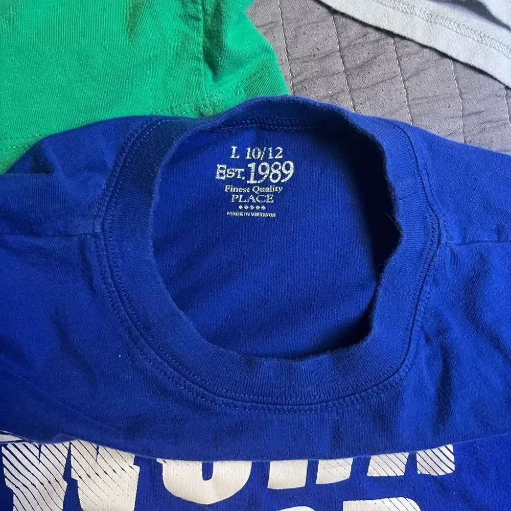 The Children's Place Graphic Tees (Lot of 3) - Green, Blue, White